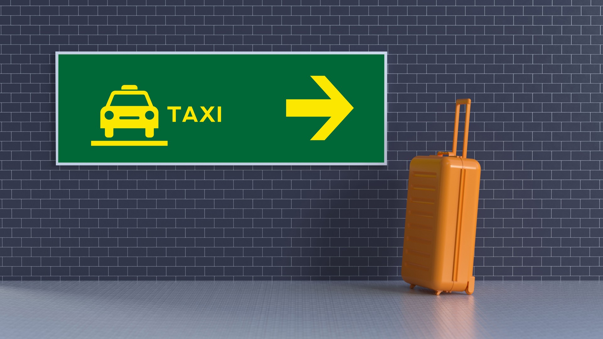 Airport Taxi Sign: Traveler Transport Guidance